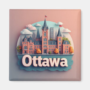 Íman 🧲 Memória de Viagem para Ottawa Canadá para Amant