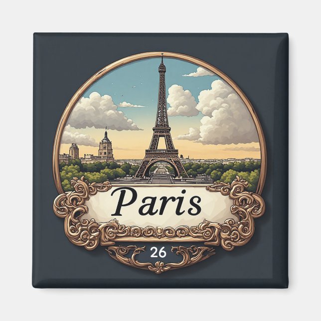 Íman 🧲 Memória de Viagem para Paris França para Coleçã (Frente)