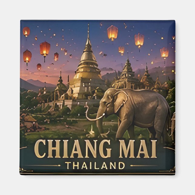 Íman 🧲 Memória de Viagem para Visitantes de Chiang Mai (Frente)