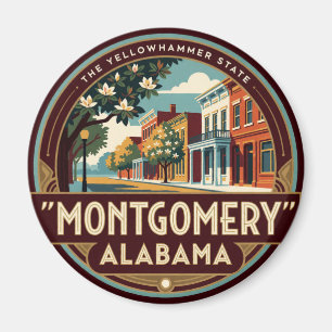 Íman Memória de Viagem Retro da Capital Montgomery Alab