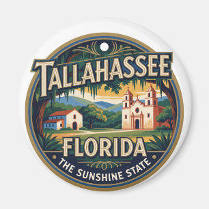 Íman Memória de Viagem Retro da Capital Tallahassee Fló