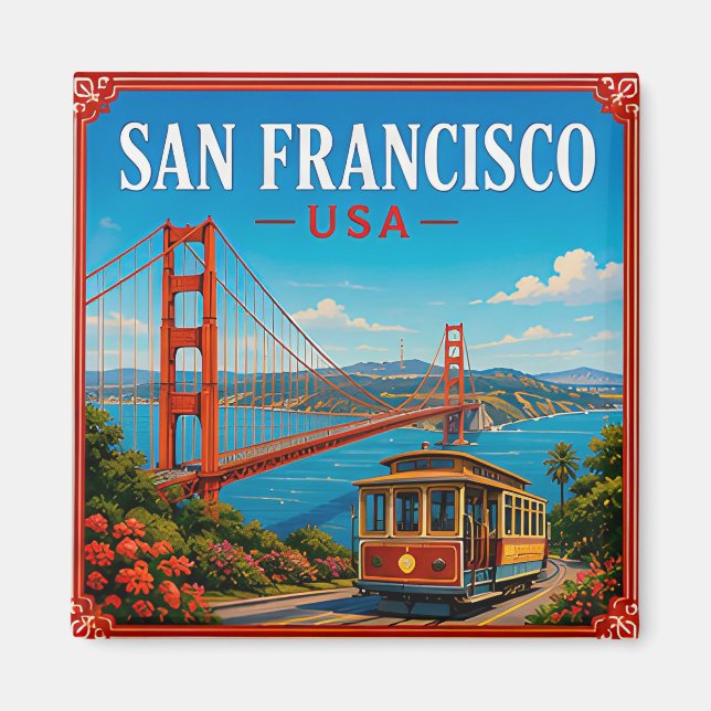 Íman 🌉 Memória do Golden Gate de São Francisco da Visi (Frente)