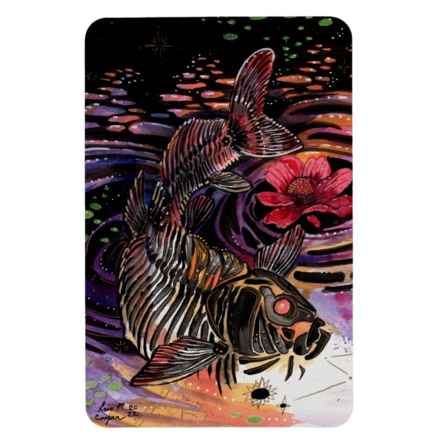 Íman Memória Mapas Autumn Vibes Koi Skeleton Reflexões (Vertical)