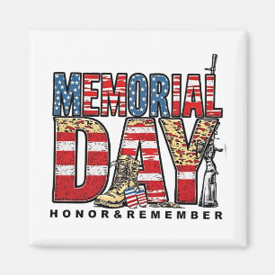 Íman Memorial Day Honra e Lembre-se da Bandeira dos EUA