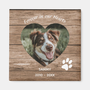 Íman Memorial de Cão Personalizado - Madeira Rústica