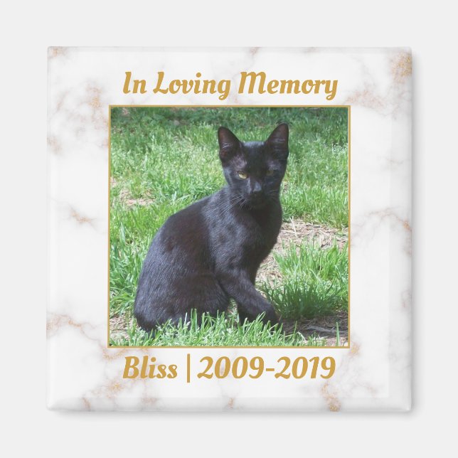 Íman Memorial do Marble Branco e Dourado (Frente)