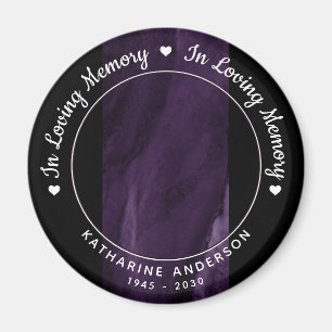 Íman Memorial Funeral Amando Memória Roxo Foto de Mármo