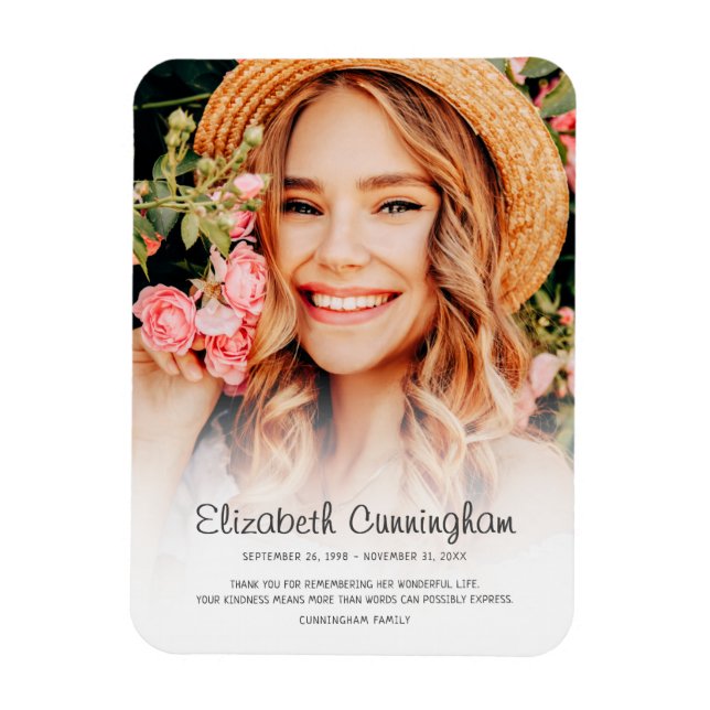 Íman Memorial Funeral Moderno Foto Simples Cursiva (Vertical)