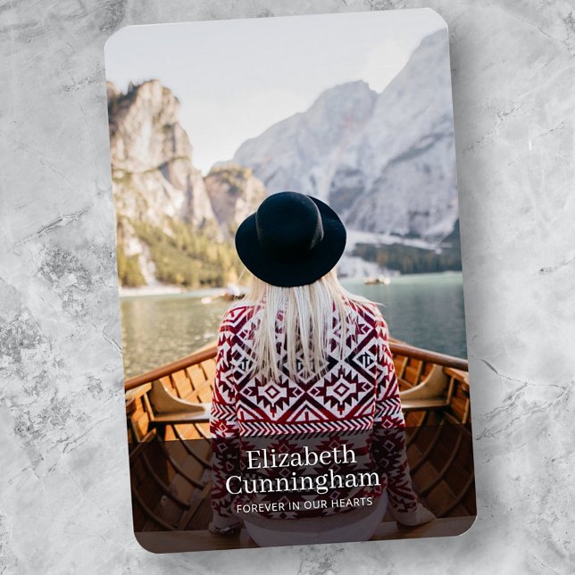 Íman Memorial Funeral Simple Cartão com fotos Moderno (Criador carregado)