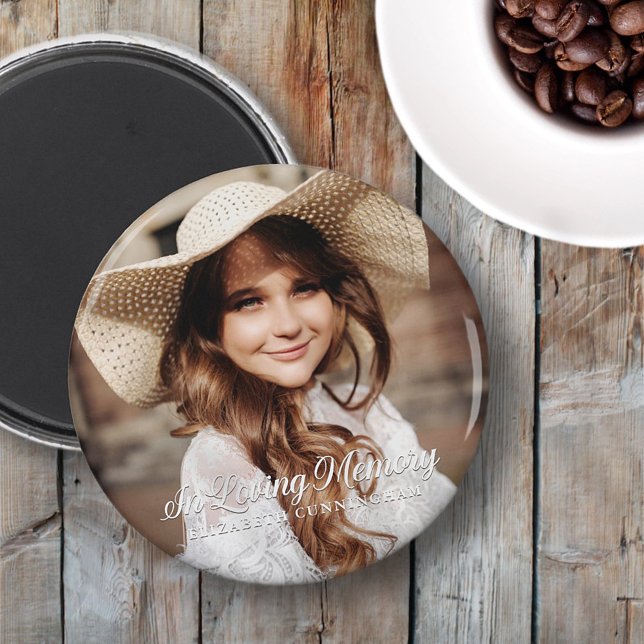 Íman Memorial In Loving Memory Classic Elegant Photo (Criador carregado)