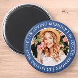 Íman Memorial In Loving Memory Modern Custom Photo<br><div class="desc">Este design simples e moderno é composto por tipografia de serifa e adiciona uma foto personalizada. "In Loving Memory" rodeia a foto personalizada do seu amado.</div>