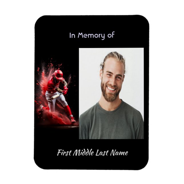 Íman Memorial Keepsake Baseball Softball  (Vertical)