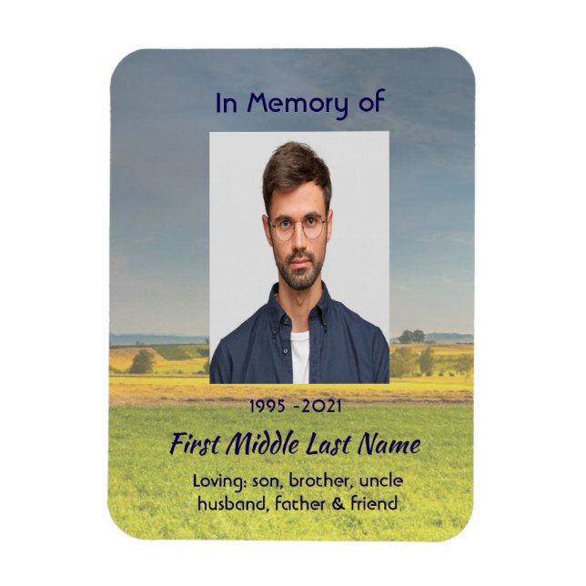 Íman Memorial keepsake Farm Crop Prairie (Vertical)