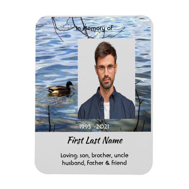 Íman Memorial Keepsake Lake Ducks Birds (Vertical)