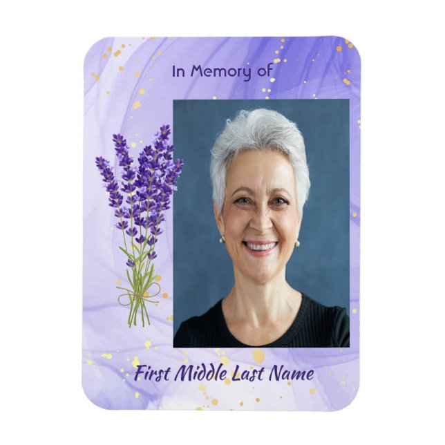 Íman  Memorial Keepsake Lavender Garden Flower (Vertical)