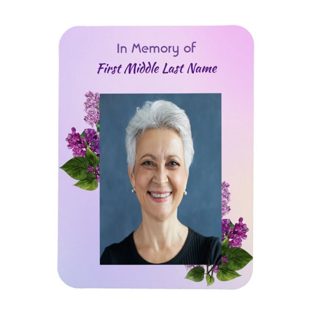 Íman Memorial Keepsake Lilac Garden Flower  (Vertical)