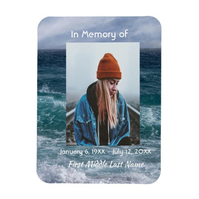 Íman Memorial Keepsake Ocean Sea Beach (Vertical)
