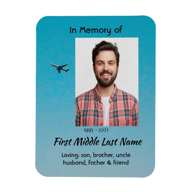 Íman  Memorial Keepsake Pilot Airplane Flying (Vertical)