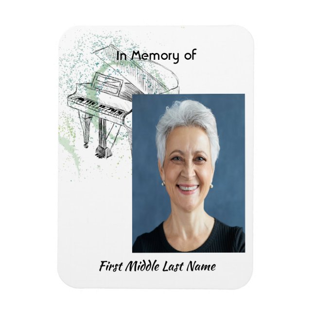 Íman Memorial Keepsake  Prayer Piano Musician (Vertical)