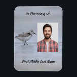 Íman  Memorial Keepsake Sandpiper Shore Bird<br><div class="desc">Memorial Photo Custom Sandpiper Shore Beach Bird  to customize with a Christian  inspirational and comforting poem</div>