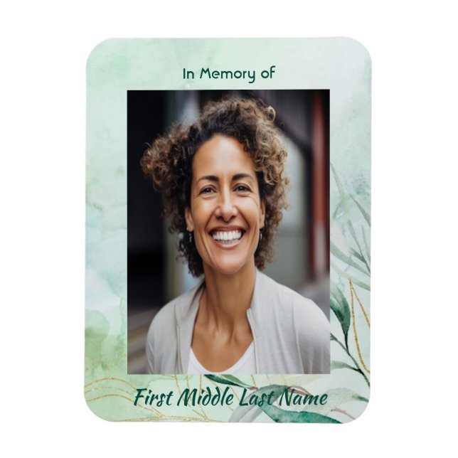 Íman Memorial Keepsake  Watercolor Foliage  (Vertical)