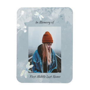 Íman Memorial Keepsasaara Dragonfly White Flower