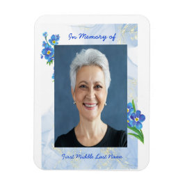 Íman Memorial Keepsawn Esqueça-me Não" Flores