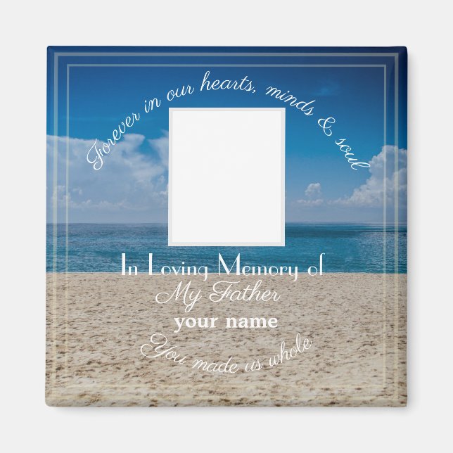 Íman Memorial Magnet com texto - Praia (Frente)