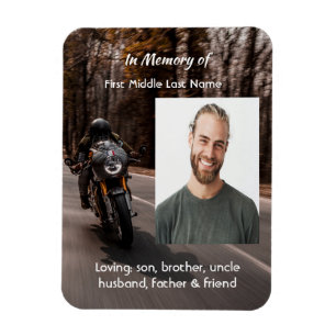 Íman Memorial Motoqueiro Personalizado Foto Motocicleta