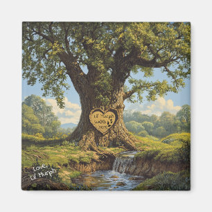 Íman Memorial Oak Tree de Nomes de Coração de Pet e Pes