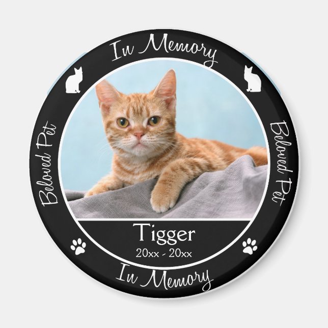 Íman Memorial - Perda de Gato - Foto/Nome Personalizado (Frente)