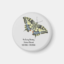 Íman Memorial Personalizado de Borboleta