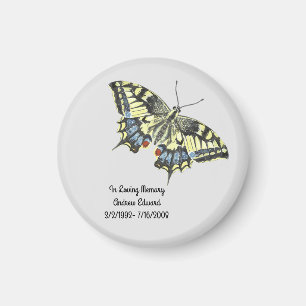 Íman Memorial Personalizado de Borboleta