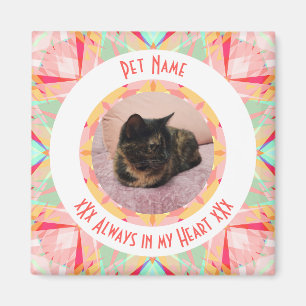 Íman Memorial Personalizado de Estimação Vermelho Rosa