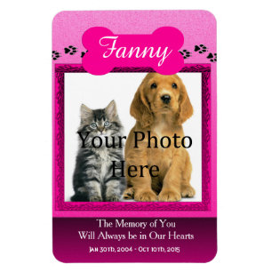 Íman Memorial Pet Rosa para Gatos ou Cães