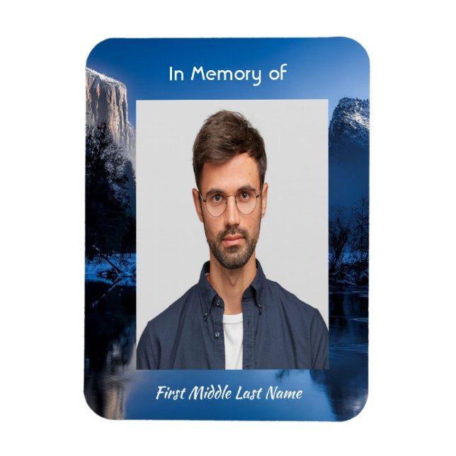 Íman  Memorial Photo Mountain Lake Winter Snow (Vertical)