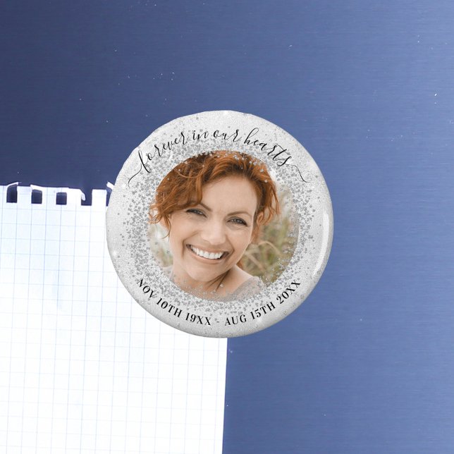 Íman Memorial prata brilha foto amor sempre (Criador carregado)