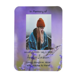 Íman Memorial Prayer Card Hummingbird Lavanda Flores