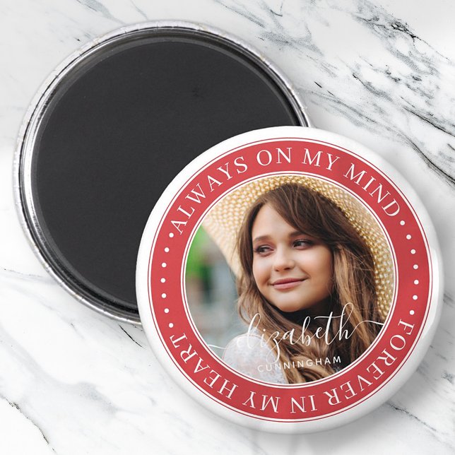 Íman Memorial Sempre Na Minha Mente Foto Elegante (Criador carregado)