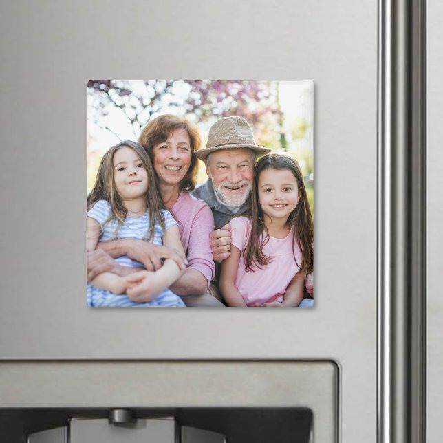 Íman Memórias da Família Foto Personalizada do Avô ou d (Family Memories Personalized Grandparent Photo magnet)