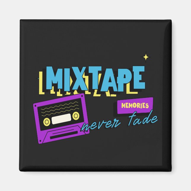 Íman Memórias de MixTape Nostalgia de Cassete Retrô (Frente)