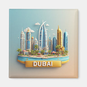 Íman 🧲 Memórias de Viagem de Dubai que Duram para Semp