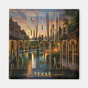 Íman Memórias de Viagem pelo Riverwalk de San Antonio T