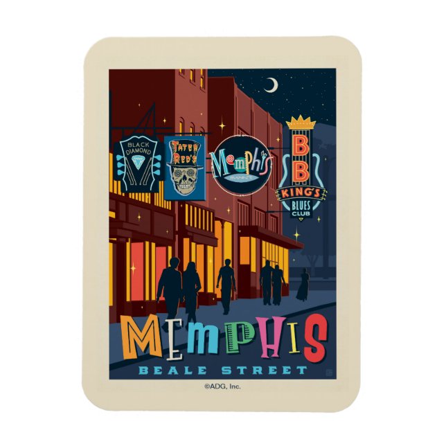 Íman Memphis TN | Beale Street Neon (Vertical)