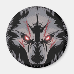 Íman Menacando Lobo com Olhos Vermelhos Brilhantes