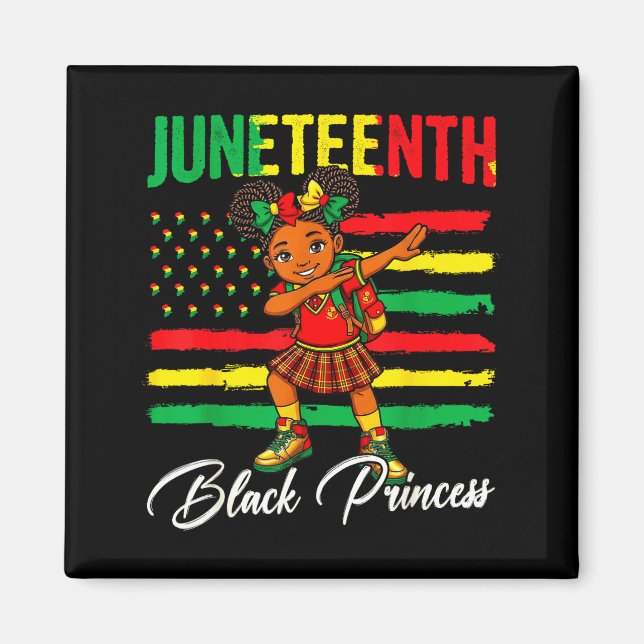 Íman Menina afro comemorando Juneteenth fazendo dabbing (Frente)