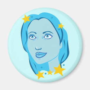 Íman Menina azul estrelado