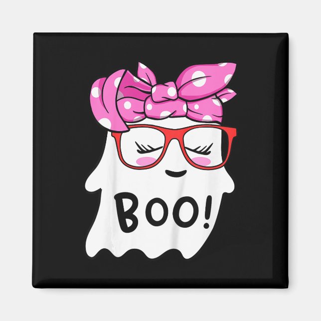 Íman Menina Bebe Feliz Halloween Fantasma Com Bandana S (Frente)