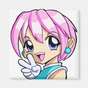 Íman Menina bonito do Anime