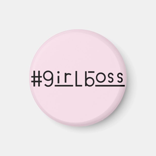 Íman Menina Chefe Pequena Rosa claro Rapariga de Magnet (Frente)